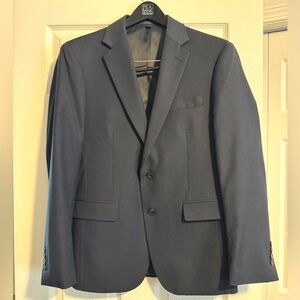 Jos A Bank Traveler Slim Fit 2 Button Navy Blue Suit Jacket 100% Wool 40/34